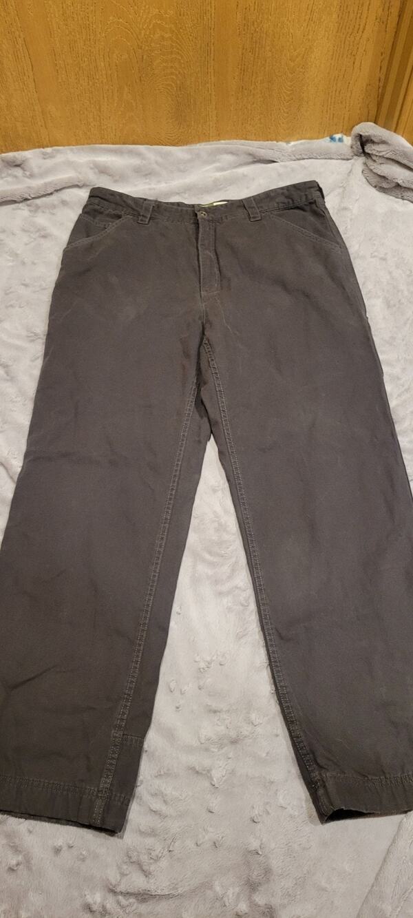 Gander Mountain Flannel Lined Canvas Work Pants Mens 36x32 Gray Outdoor Winter